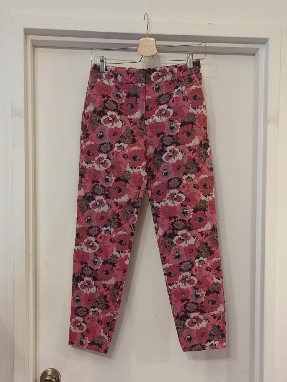 Sezane Gustavo Pink Floral Suit Trouser Pant 34 US 2